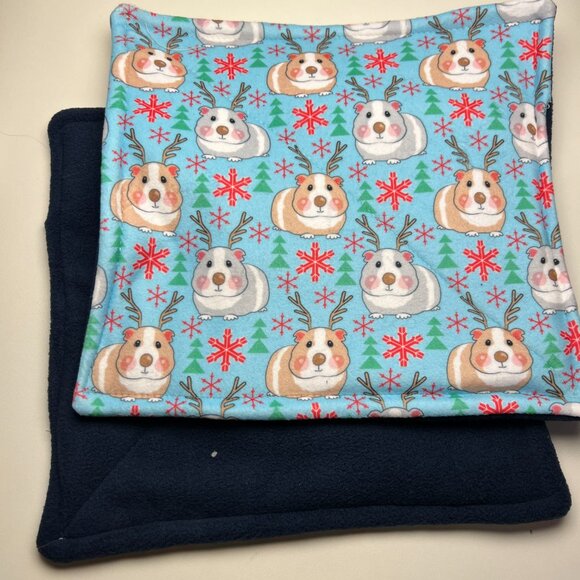 2 Guinea Pig Piddle Pee Pads Fleece 11" Square Reversible Washable Reusable New - Picture 3 of 5